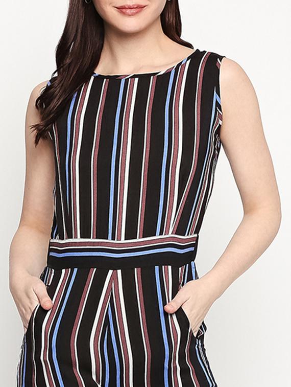 striped full leg jumpsuit - 17588259 - Standard Image - 4