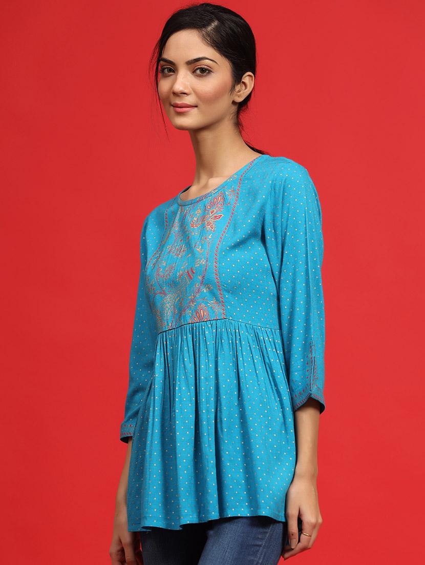 embroidered a-line tunic with mask - 17588651 - Standard Image - 1