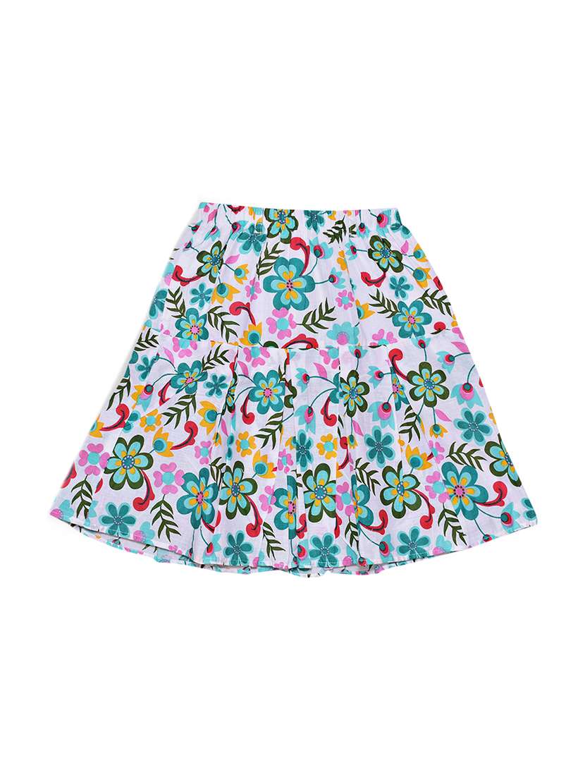 Multi Colored Cotton Flared Skirt - 17589166 -  Standard Image - 1