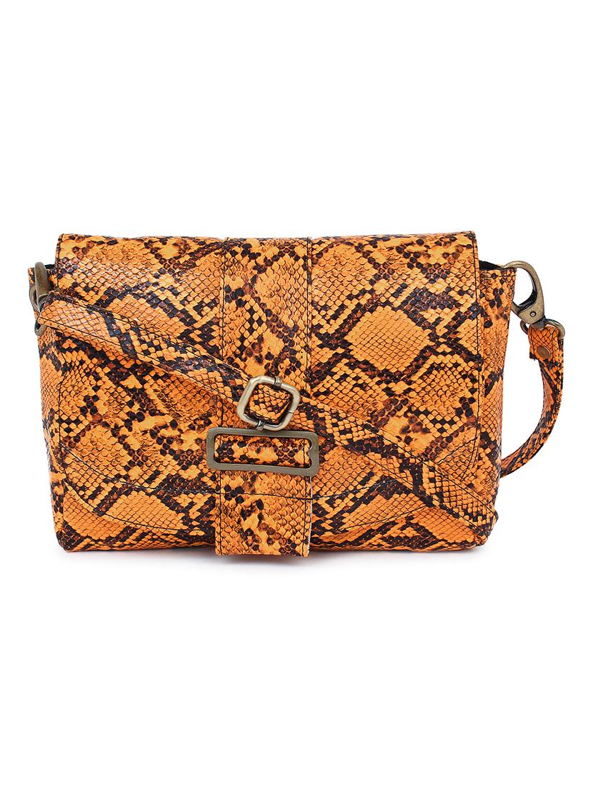 orange leatherette (pu) sling bag - 17590377 - Zoom Image - 0
