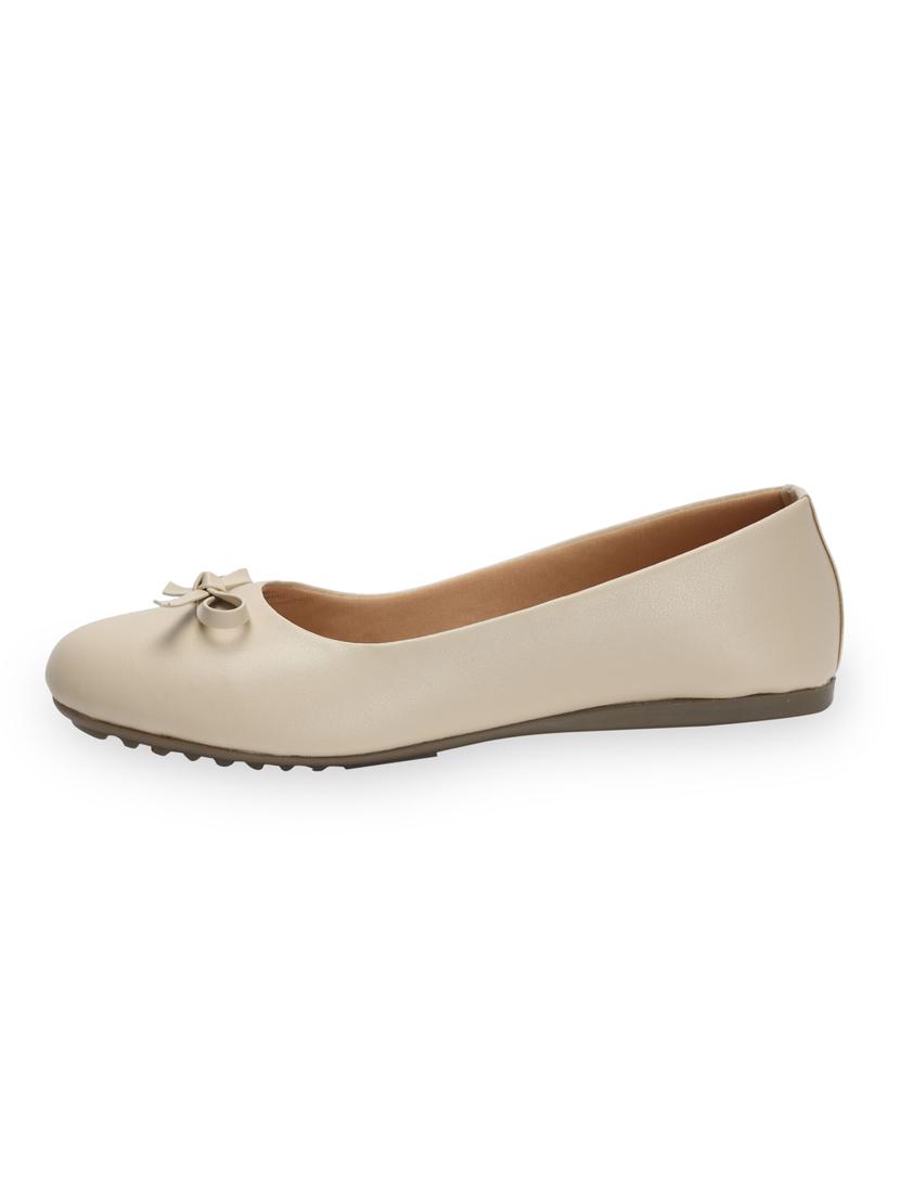 beige synthetic slip on ballerina - 17590504 -  Standard Image - 1