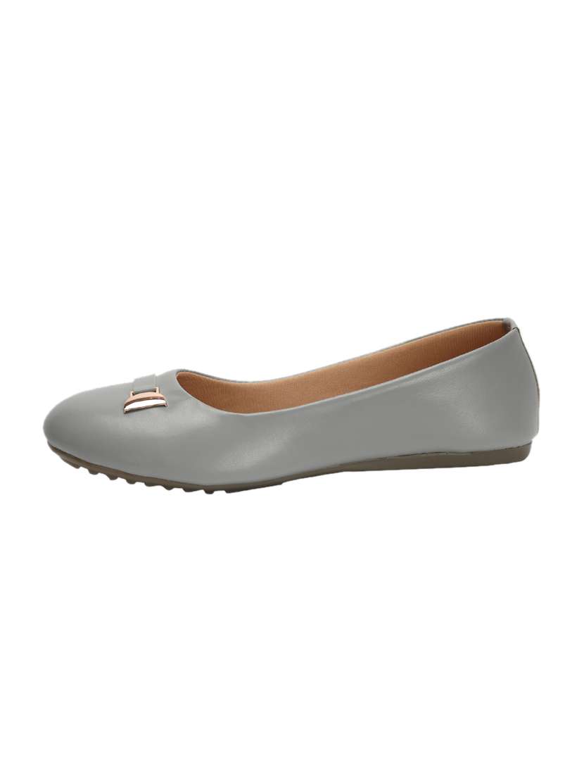 grey synthetic slip on ballerina - 17590510 -  Standard Image - 1