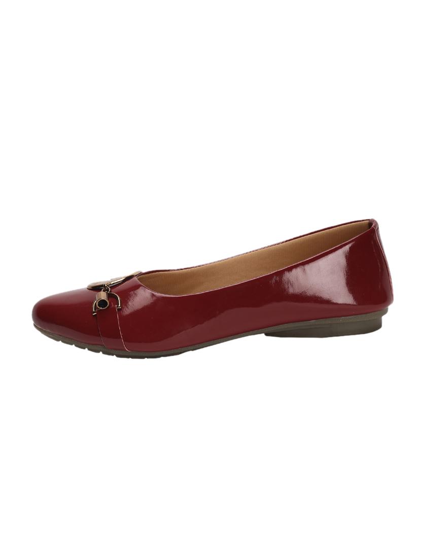 maroon patent leather slip on ballerina - 17590515 - Standard Image - 1
