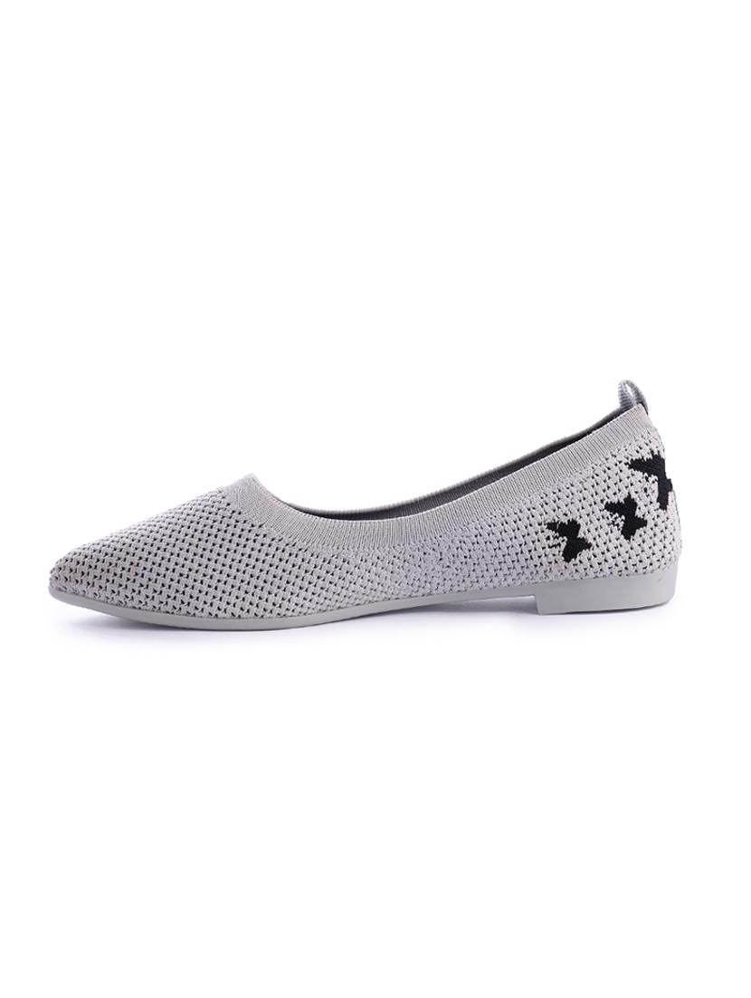 grey fabric slip on ballerina - 17590532 -  Standard Image - 1