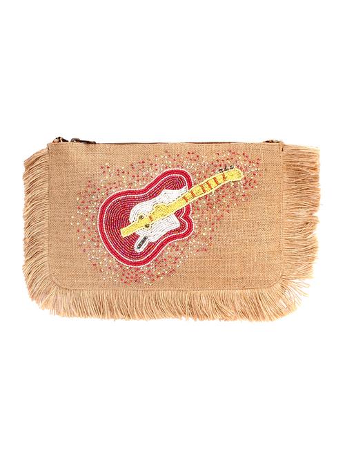 beige jute regular clutch - 17590651 -  Standard Image - 0