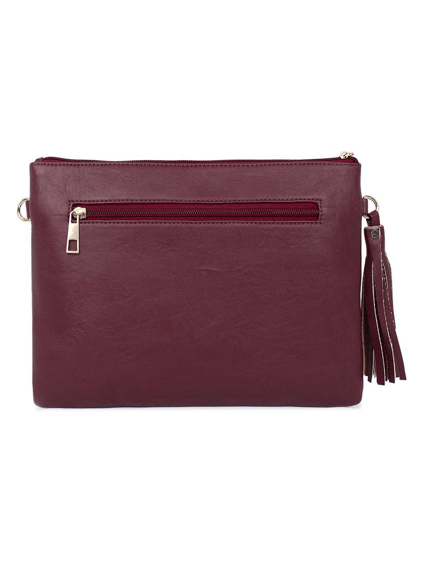 maroon leatherette (pu) regular clutch - 17590656 -  Standard Image - 1