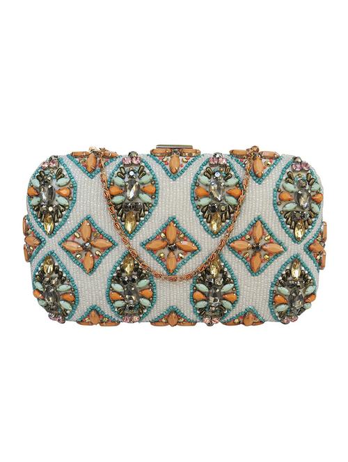 white velvet box clutch - 17590665 -  Standard Image - 0