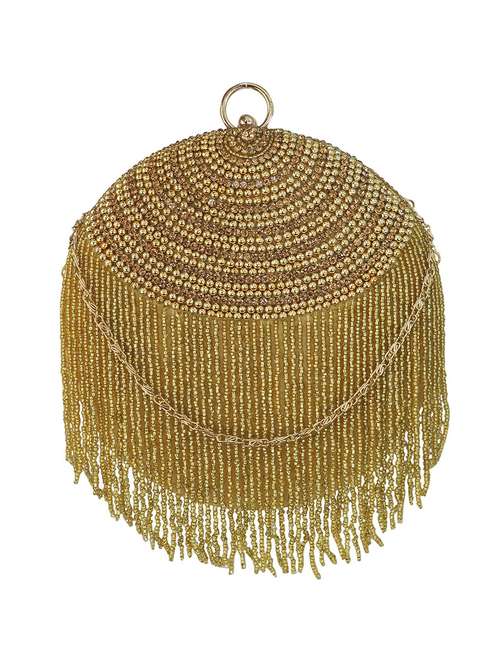 gold silk box clutch