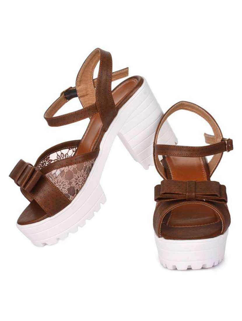 brown synthetic slip on sandals - 17591985 -  Standard Image - 1