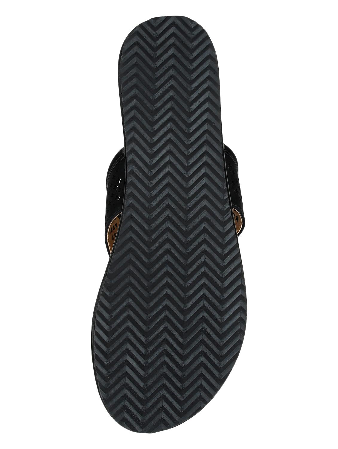 black synthetic tstrap sandals - 17592076 - Standard Image - 4