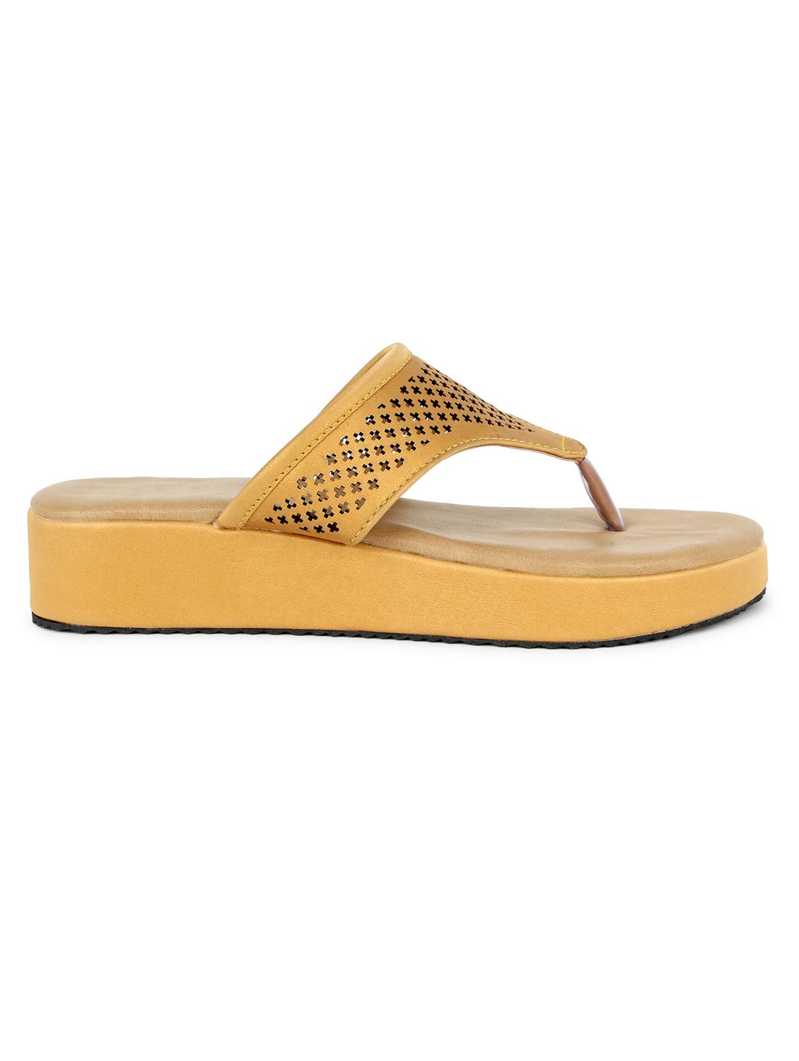 yellow synthetic tstrap sandals - 17592077 - Standard Image - 1