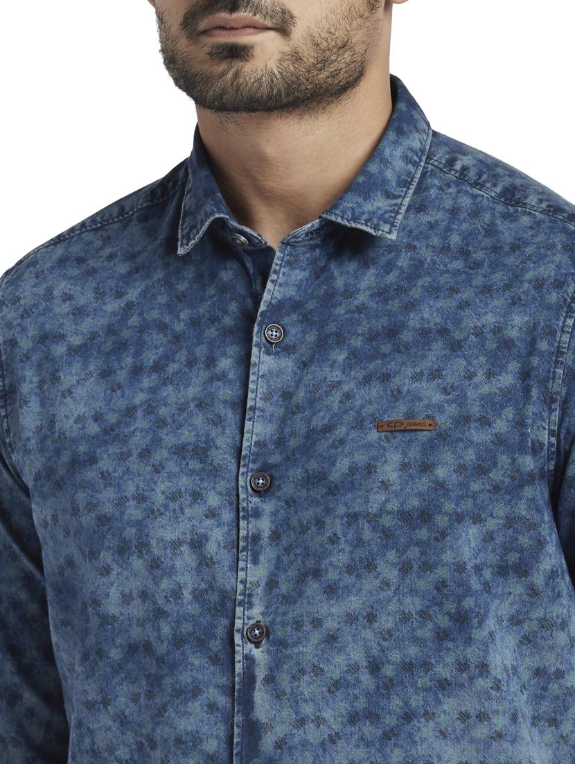 blue printed casual shirt - 17592434 - Standard Image - 4