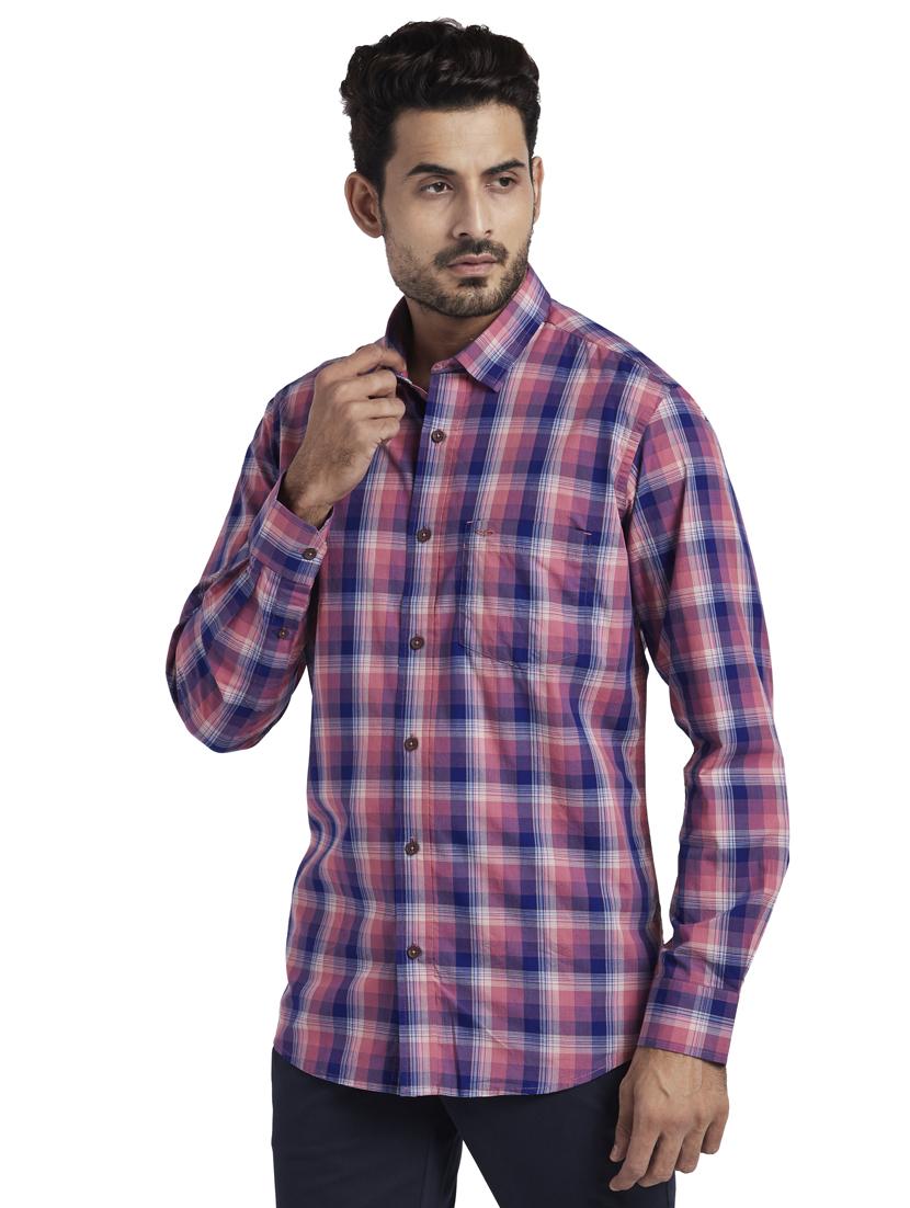 pink checkered casual shirt - 17592450 - Standard Image - 1