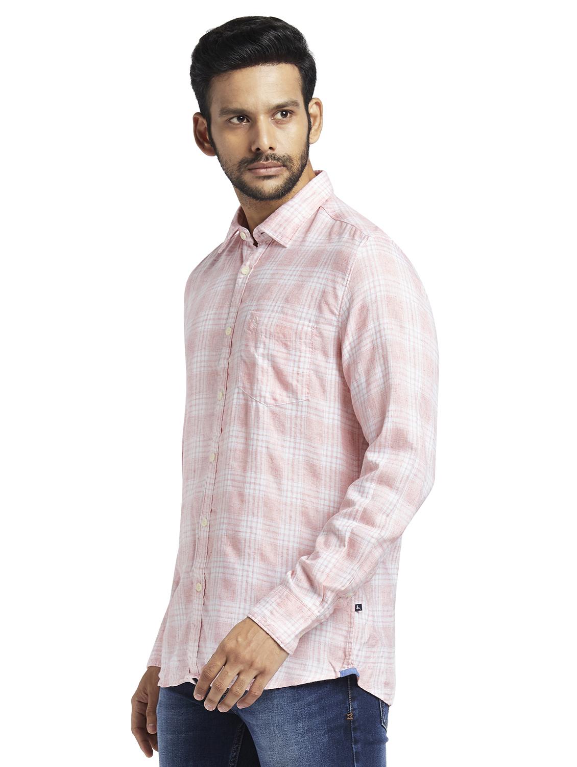 pink checkered casual shirt - 17592517 - Standard Image - 1