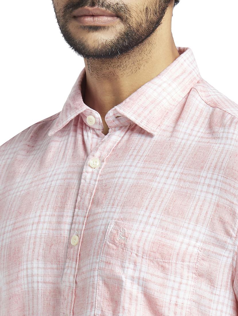 pink checkered casual shirt - 17592517 - Standard Image - 4