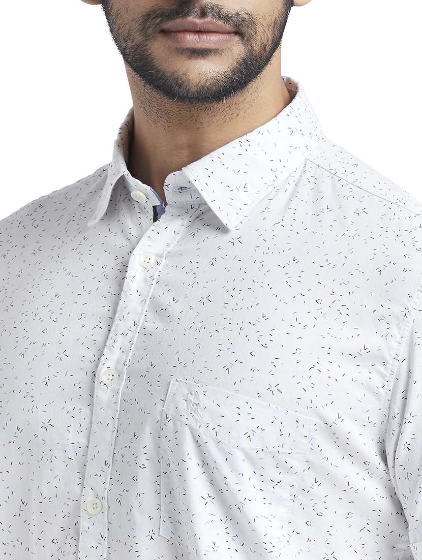 white printed casual shirt - 17592546 -  Standard Image - 4