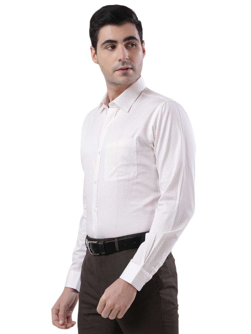 off white printed formal shirt - 17592567 -  Standard Image - 1