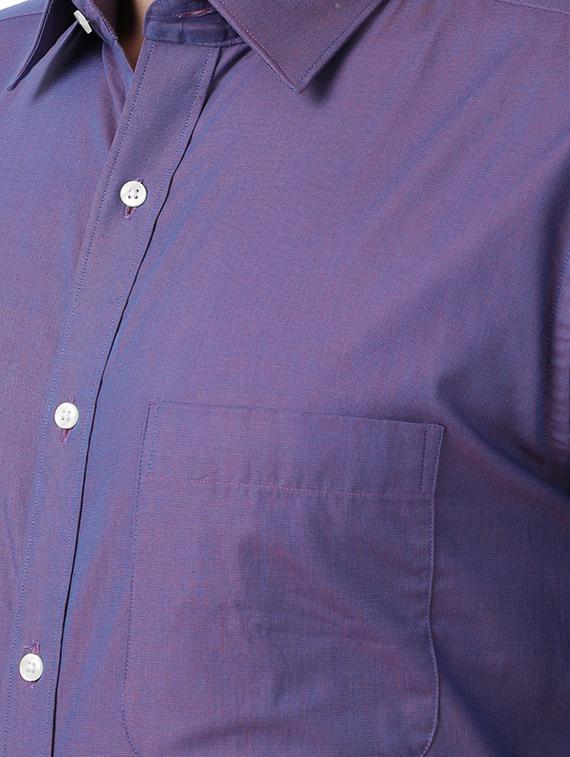 blue solid formal shirt - 17592570 - Standard Image - 4