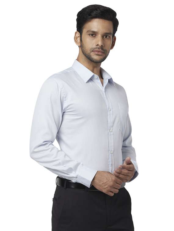 light blue solid formal shirt - 17592584 - Standard Image - 1