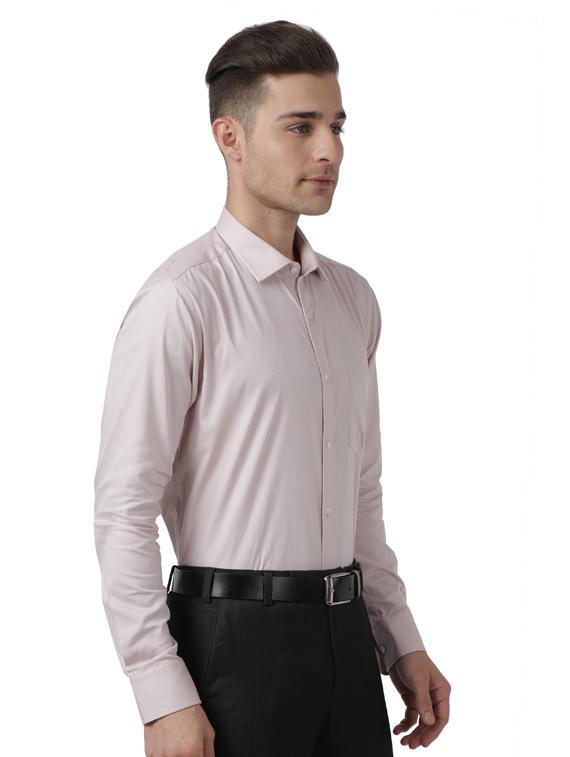 beige solid formal shirt - 17592598 -  Standard Image - 1