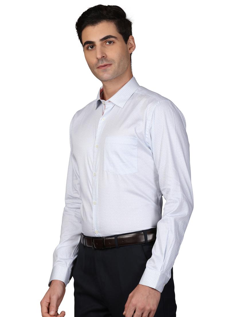 blue printed formal shirt - 17592622 - Standard Image - 1