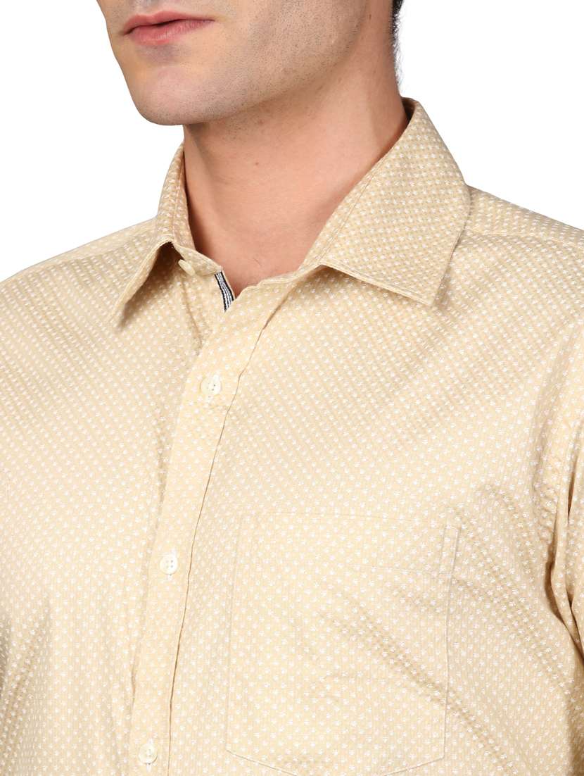 beige self design formal shirt - 17592638 -  Standard Image - 4