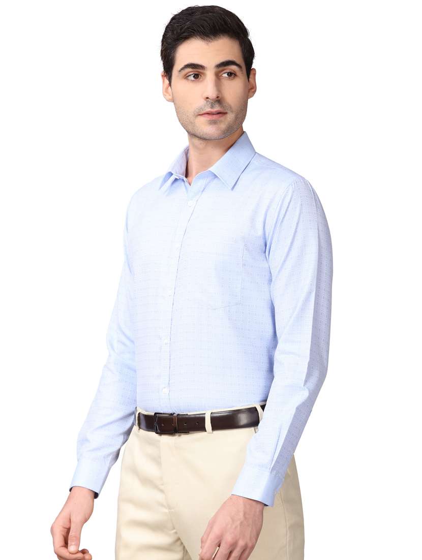 light blue printed formal shirt - 17592743 -  Standard Image - 1