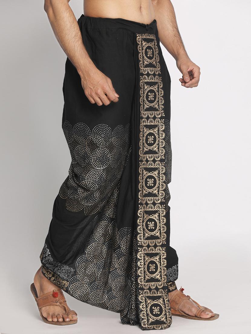 black cotton dhoti - 17592771 -  Standard Image - 1