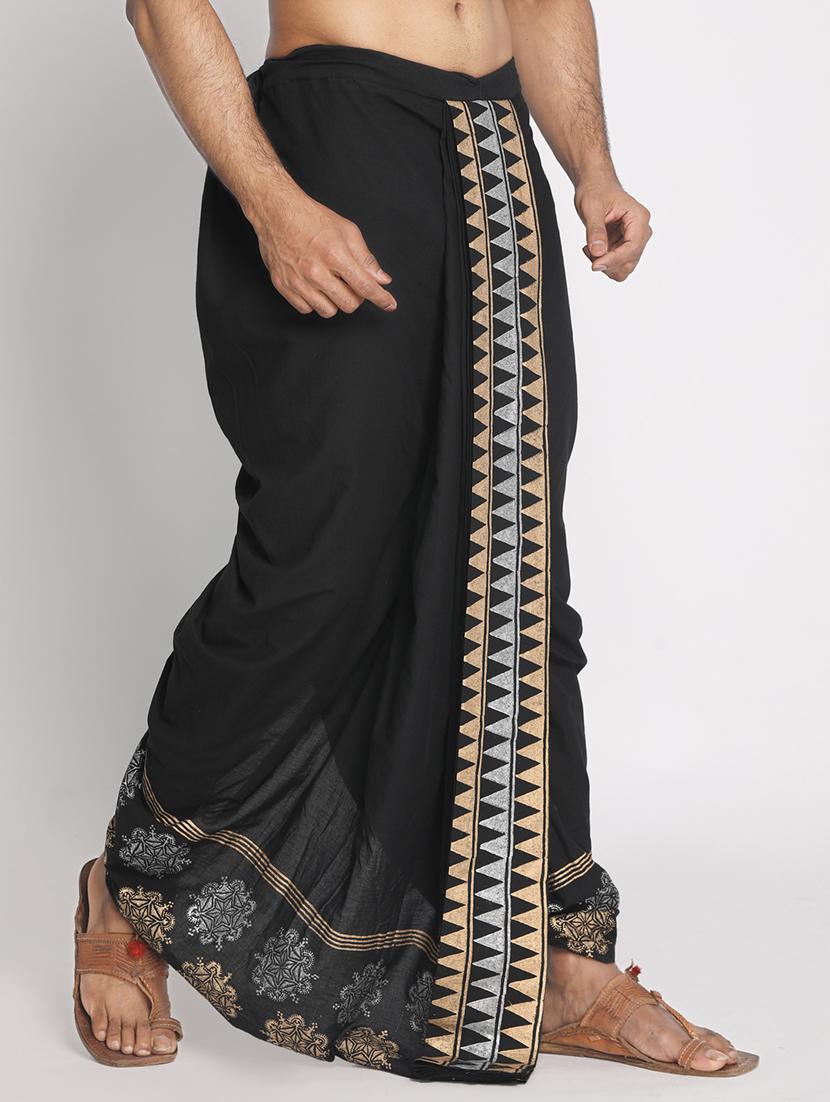 black cotton dhoti - 17592772 - Standard Image - 1