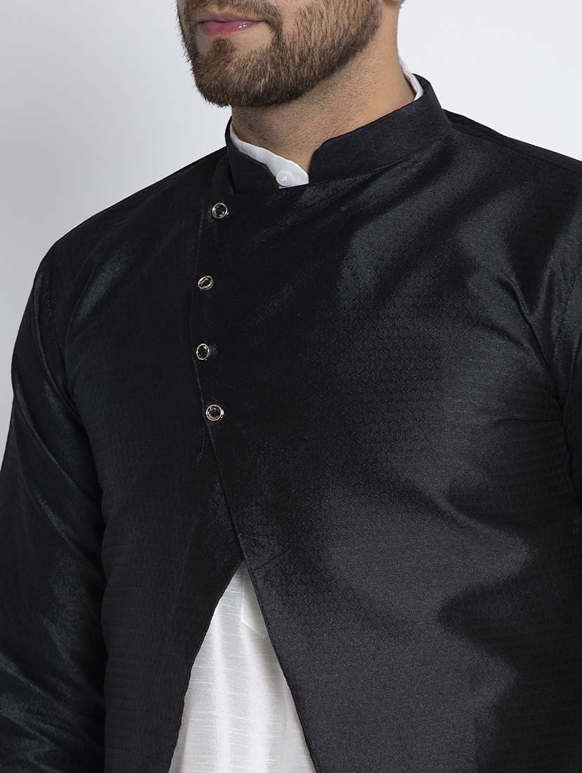 white self design sherwani ethnic wear set - 17594242 - Standard Image - 4