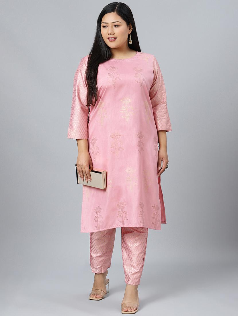 pink art silk kurta pant  set - 17594653 -  Standard Image - 1