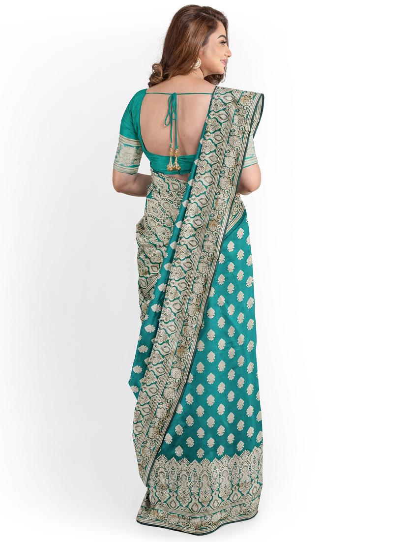 jacquard woven saree with blouse - 17595100 - Standard Image - 1