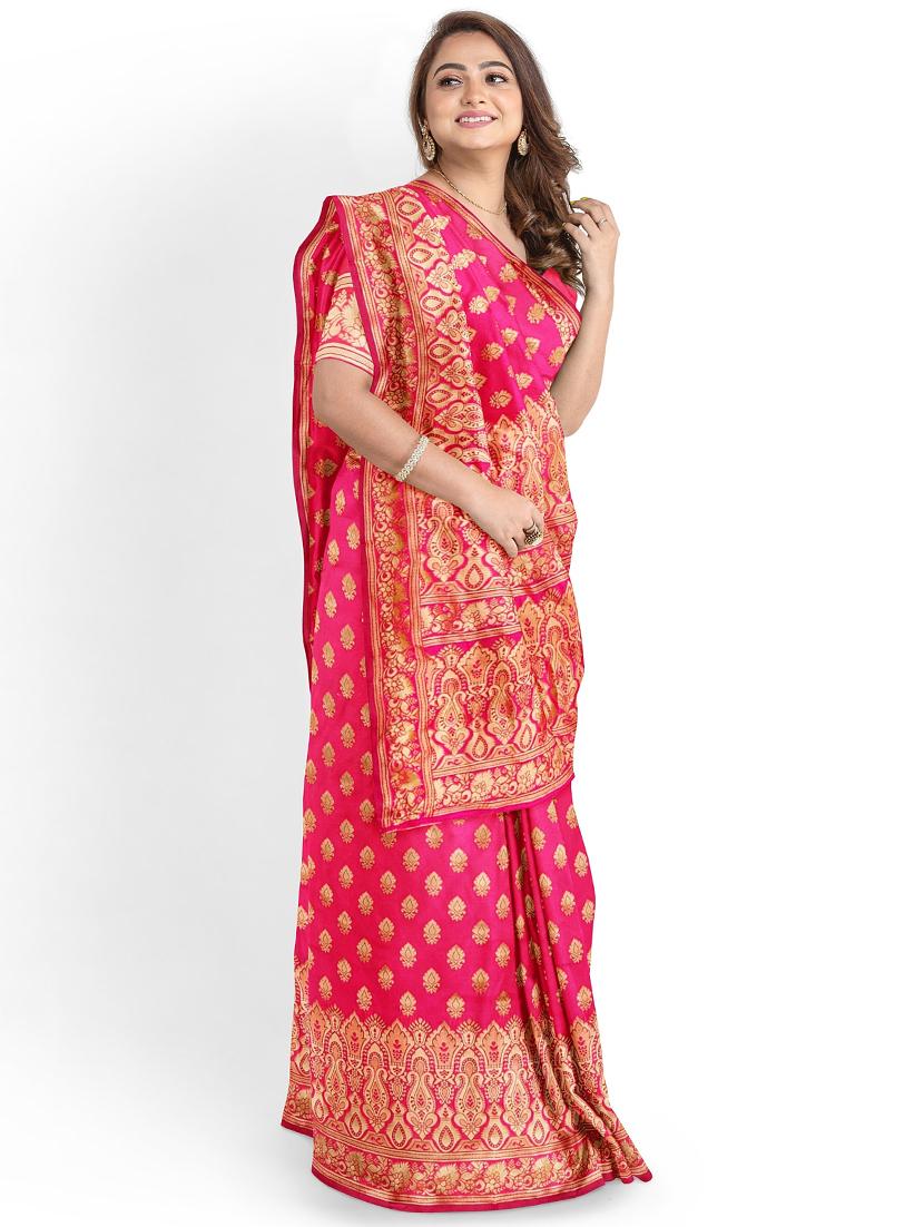 jacquard woven saree with blouse - 17595102 - Standard Image - 1