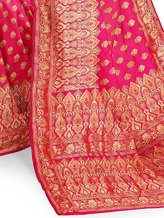 jacquard woven saree with blouse - 17595102 - Standard Image - 4