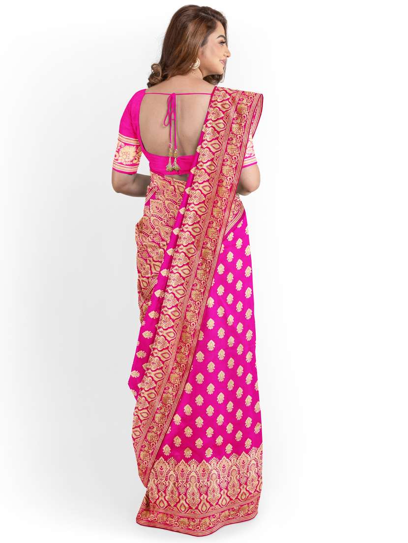 jacquard woven saree with blouse - 17595103 - Standard Image - 1