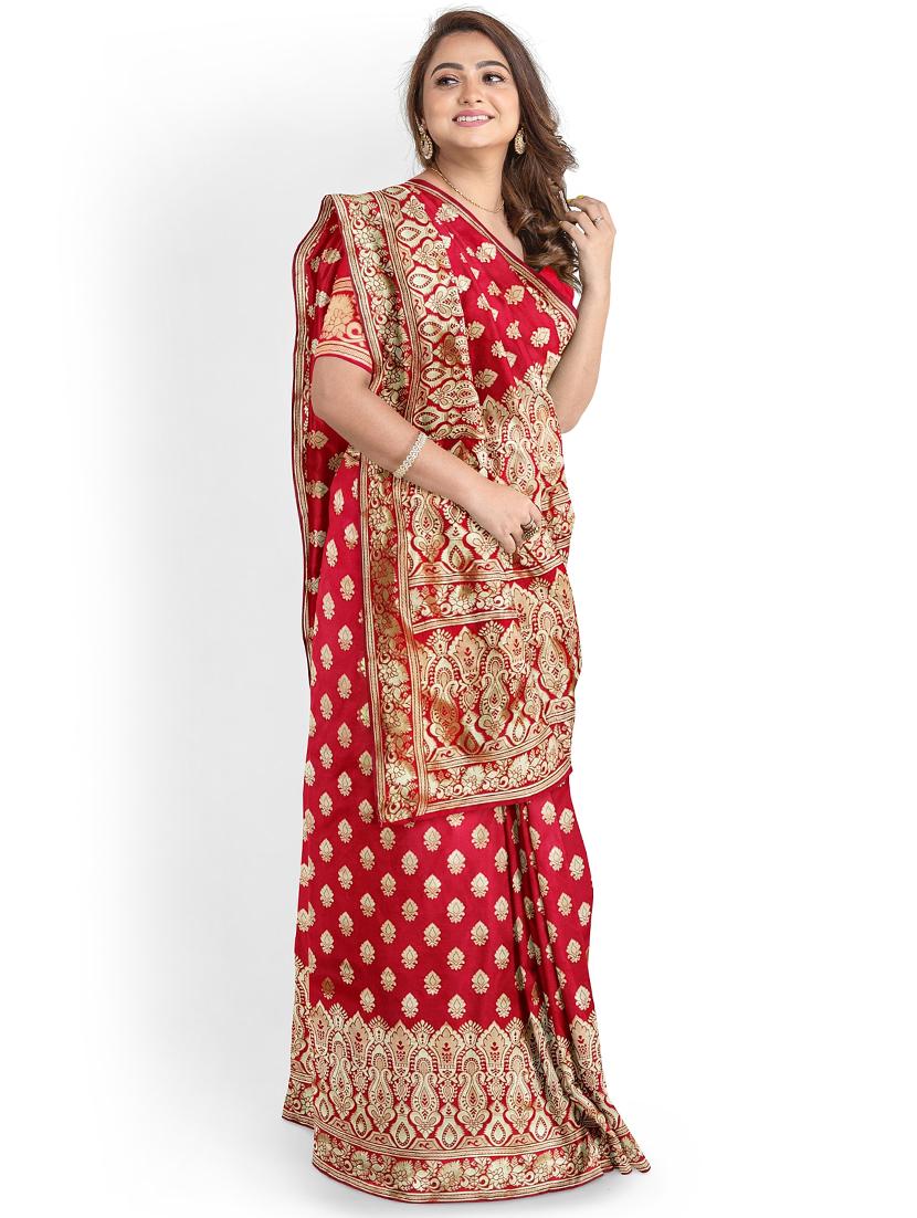 jacquard woven saree with blouse - 17595105 -  Standard Image - 1