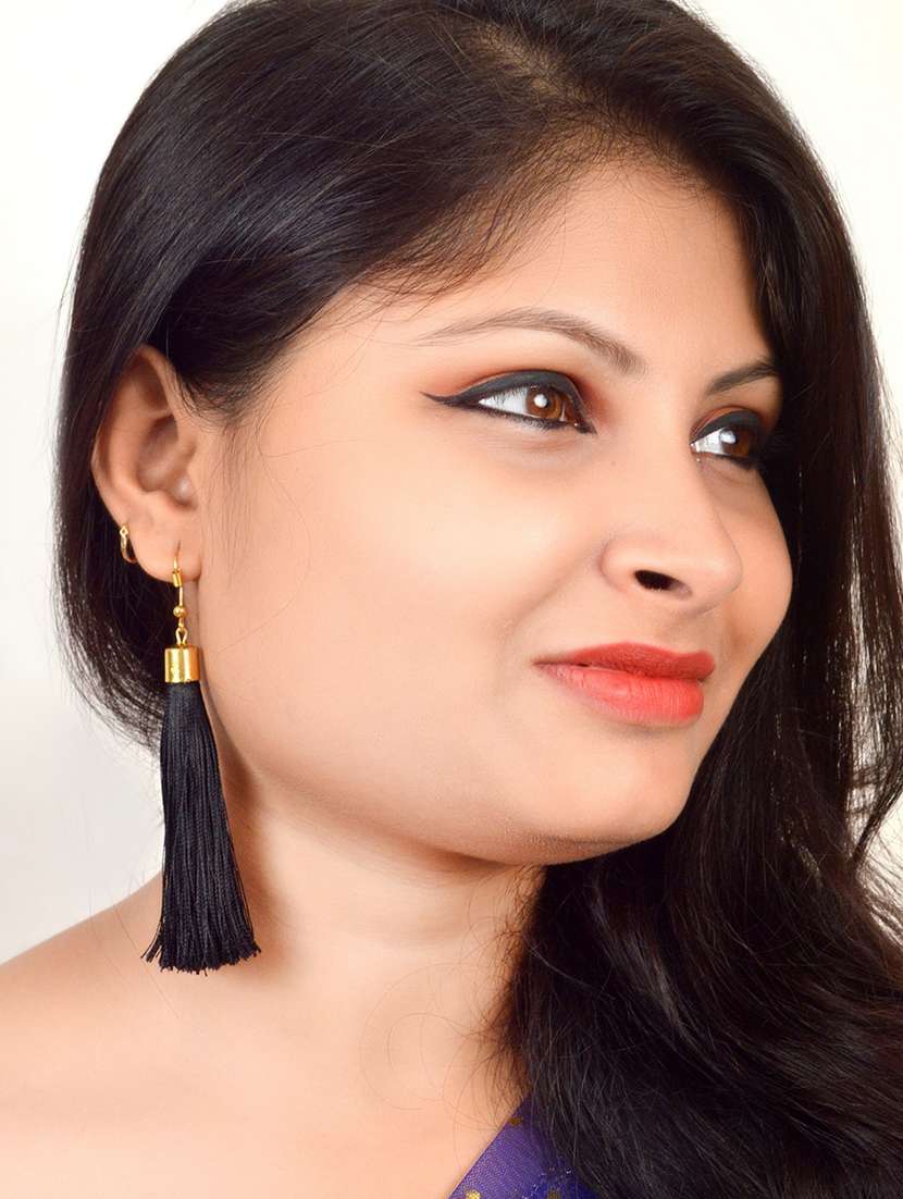 black cotton drop earring - 17595232 -  Standard Image - 1