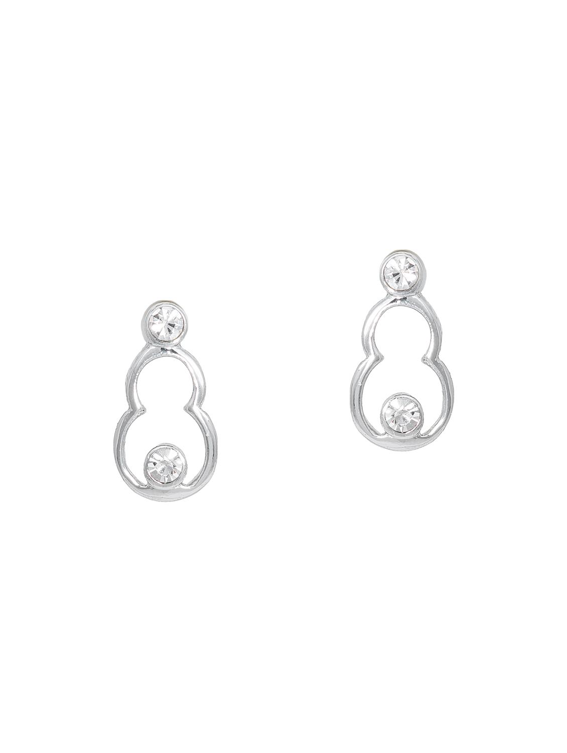 silver metal drop earring - 17595854 - Standard Image - 1