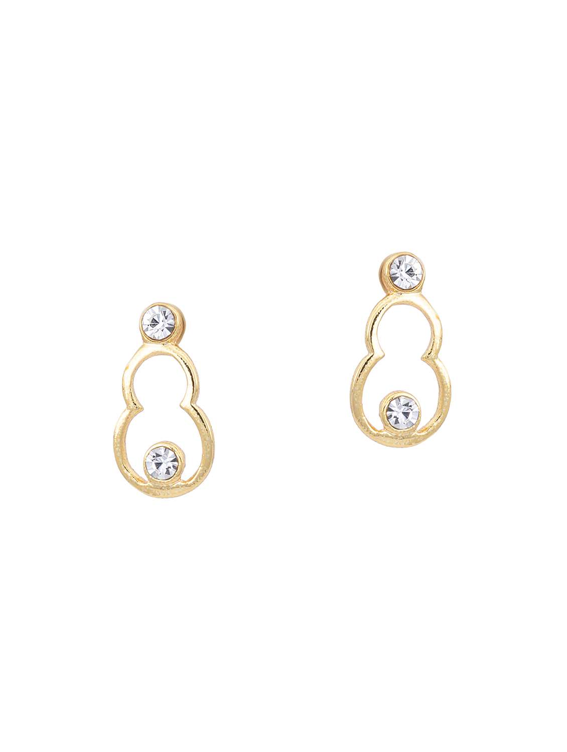 gold metal drop earring - 17595855 - Standard Image - 1
