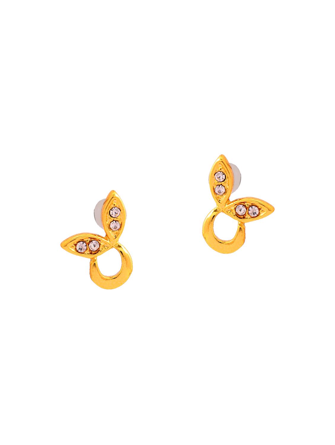 gold metal studs earring - 17595856 - Standard Image - 1