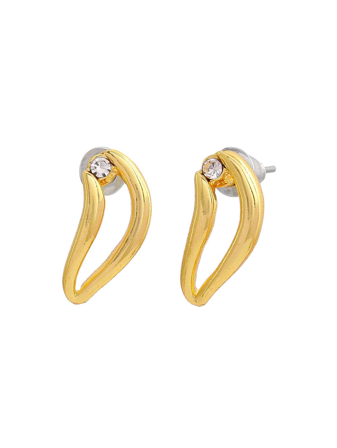 gold metal drop earring - 17595858 - Standard Image - 1
