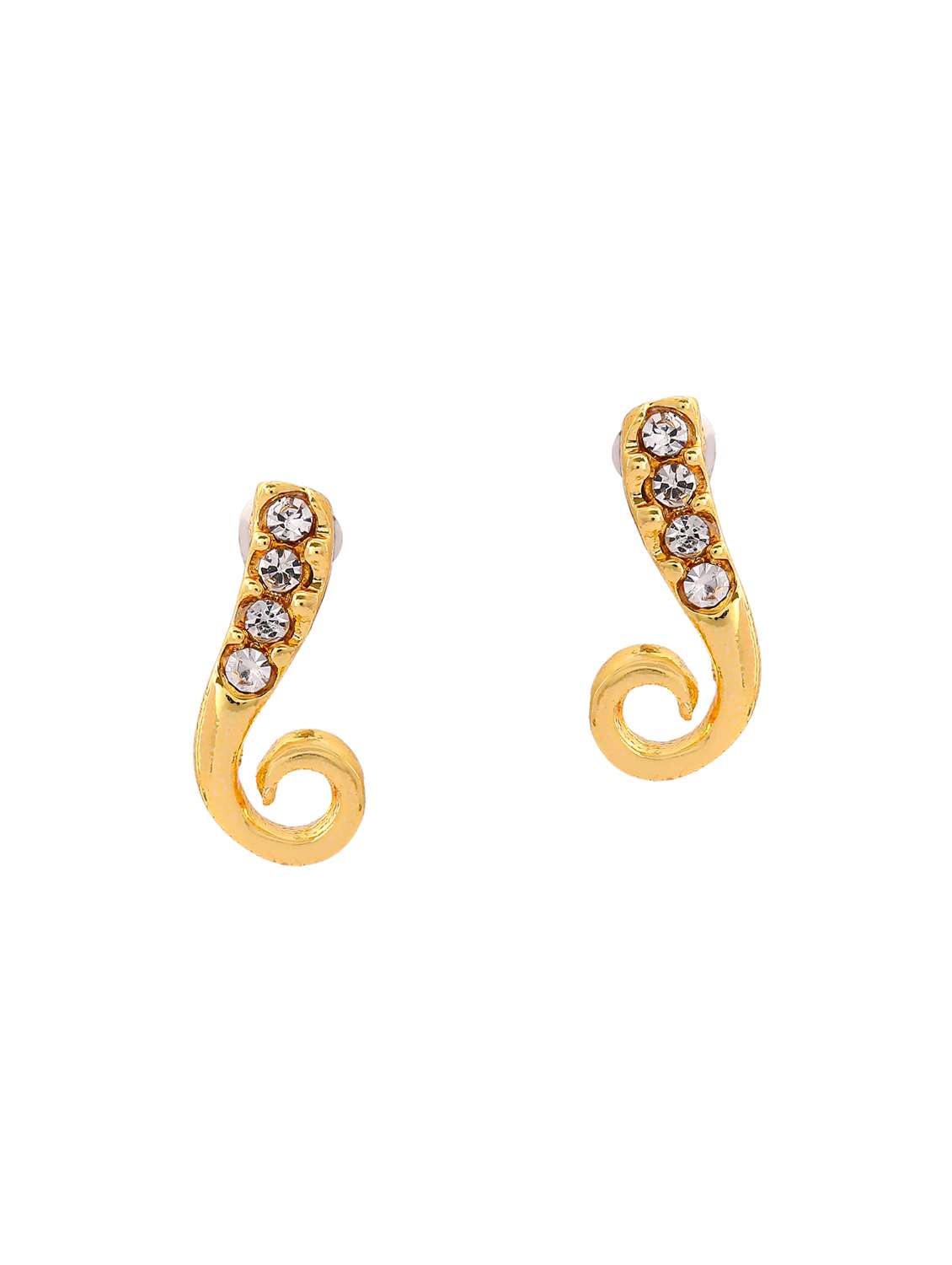 gold metal studs earring - 17595861 -  Standard Image - 1