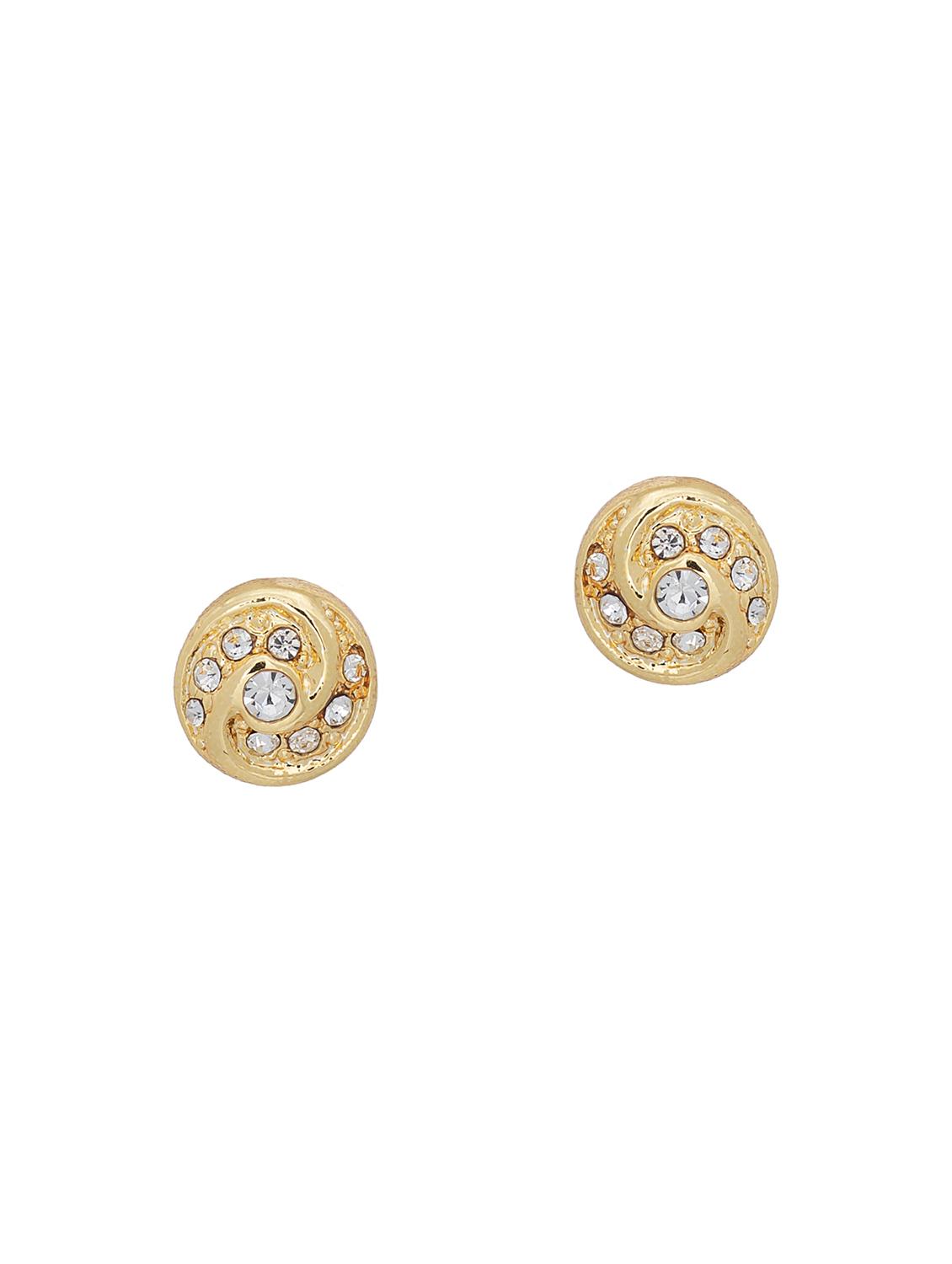 gold metal studs earring - 17595865 - Standard Image - 1