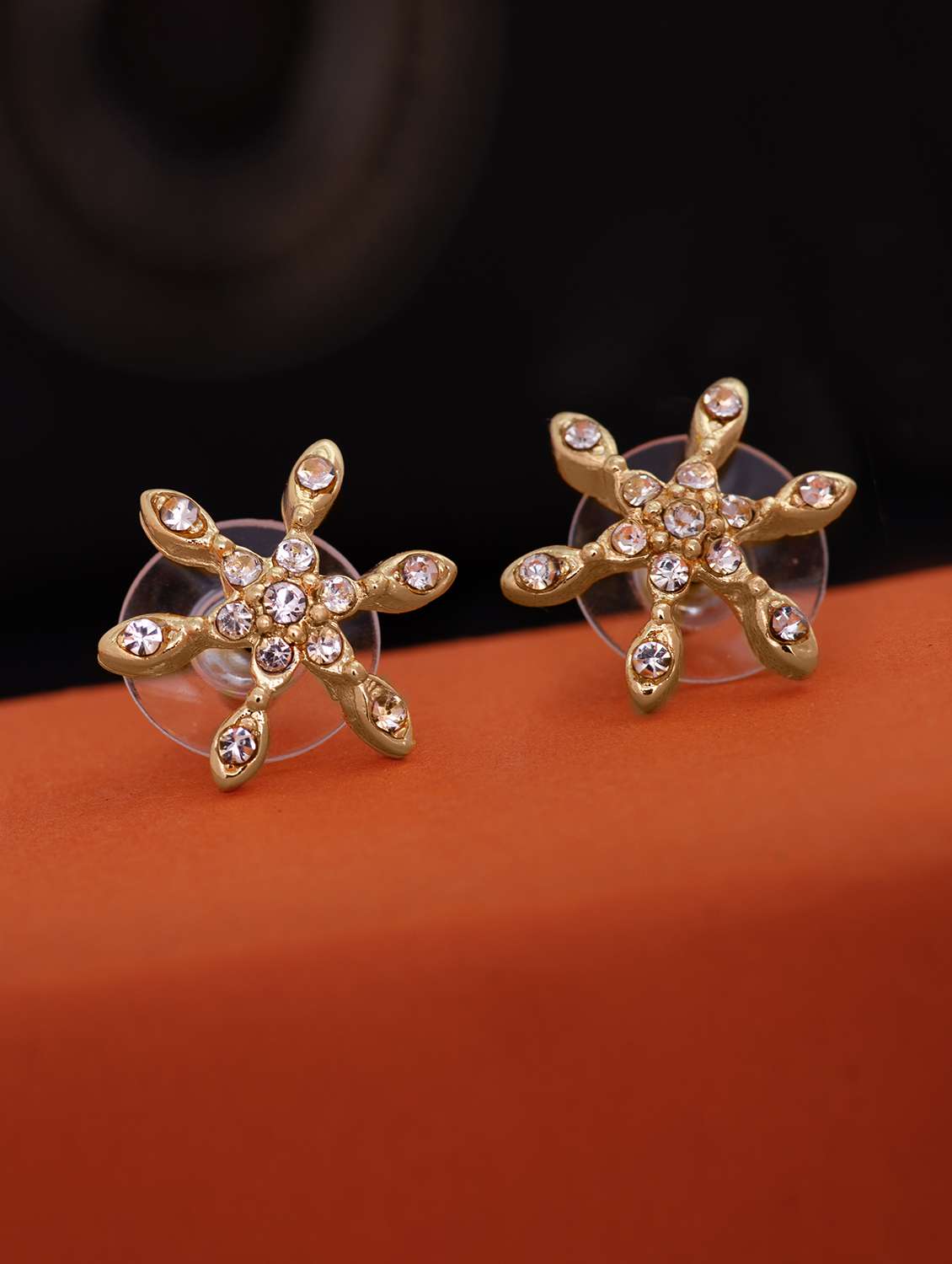 white metal studs earring