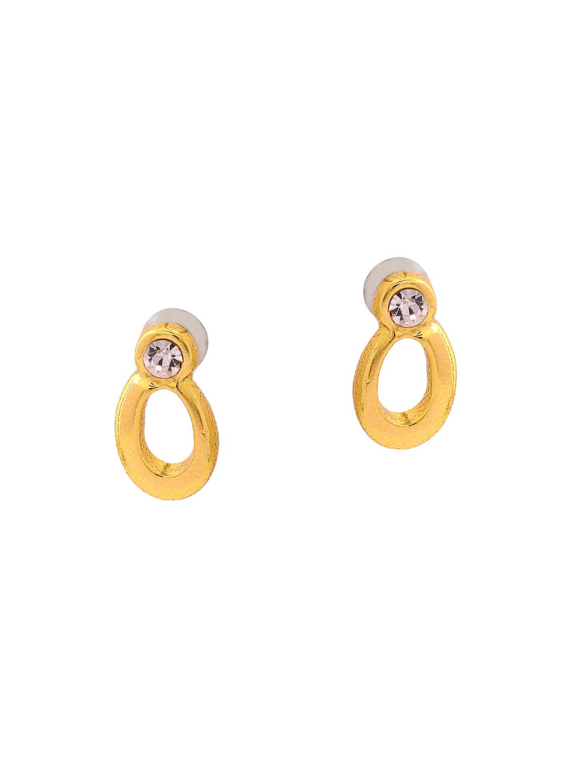 white metal studs earring - 17595876 - Standard Image - 1