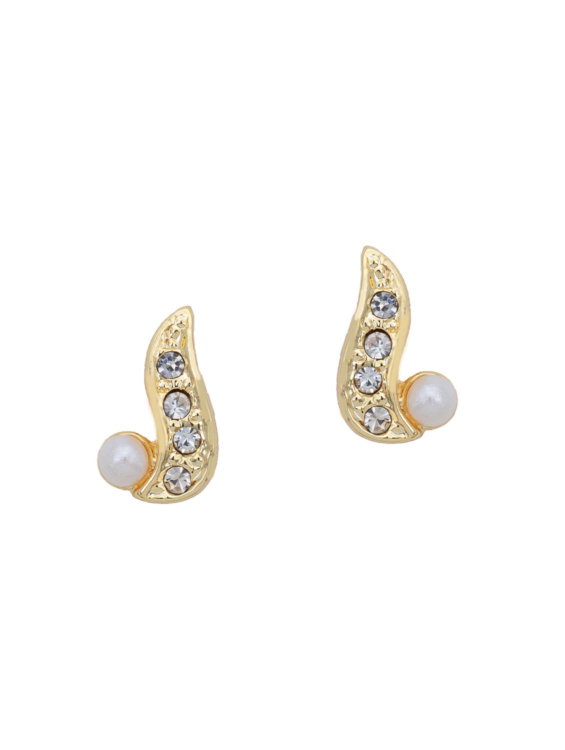 white metal studs earring - 17595880 -  Standard Image - 1
