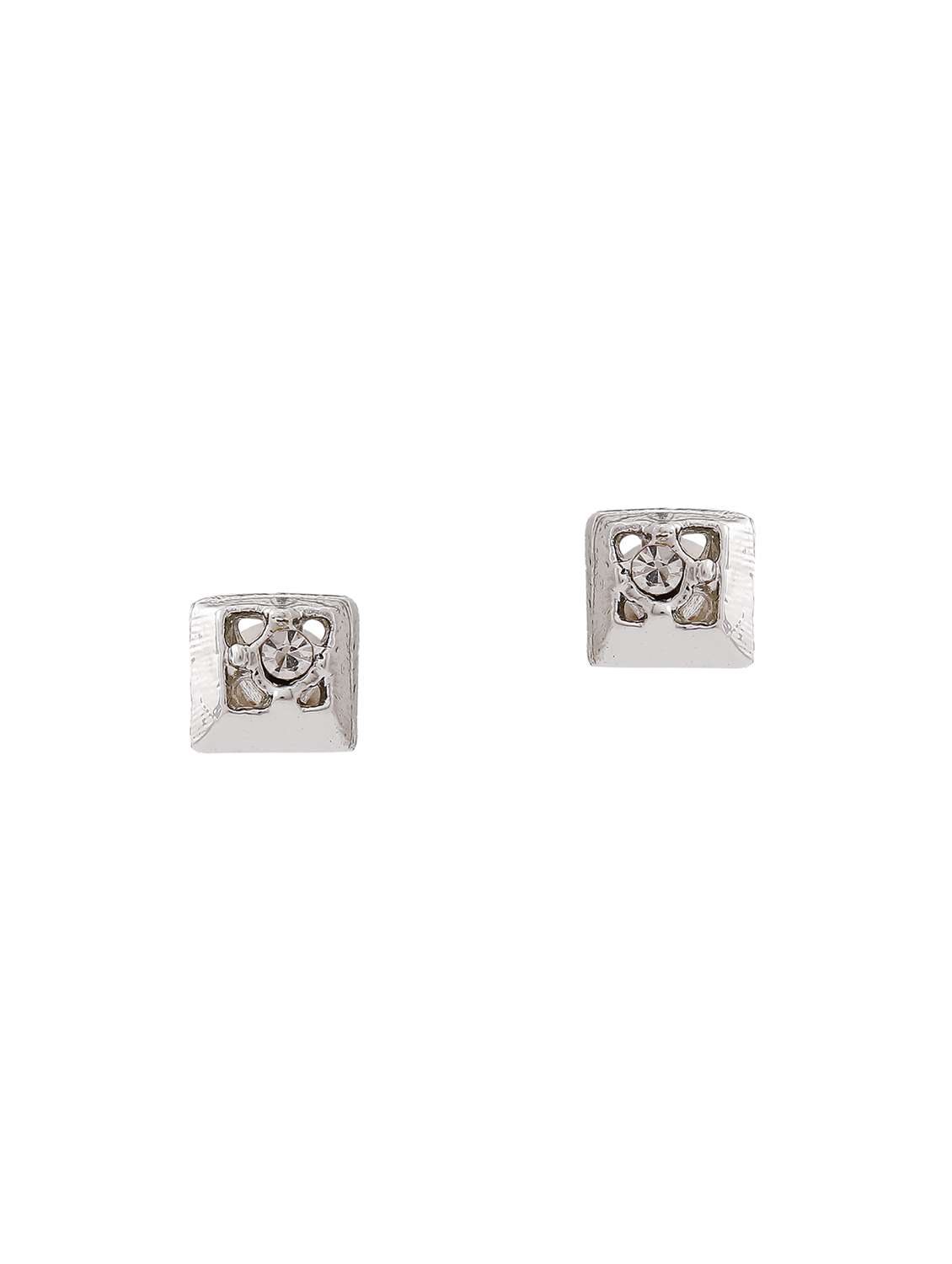 white metal studs earring - 17595888 -  Standard Image - 1