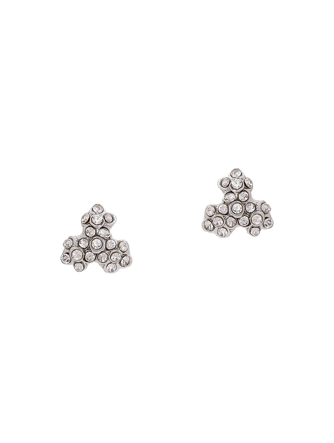 white metal studs earring - 17595896 -  Standard Image - 1