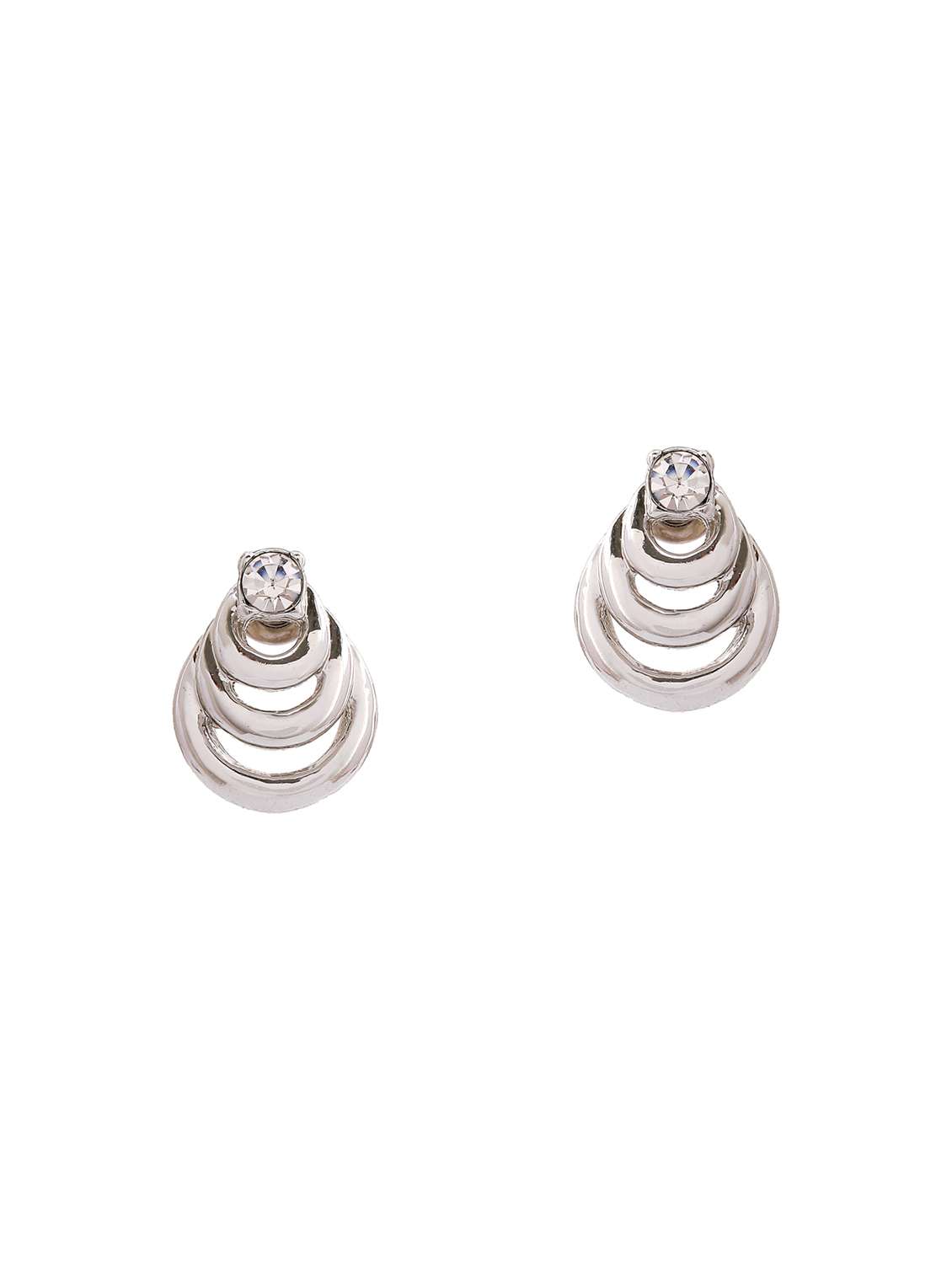 white metal studs earring - 17595900 -  Standard Image - 1