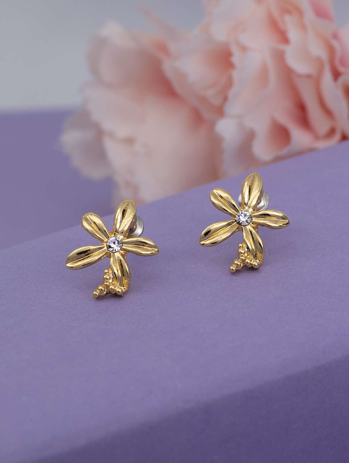 white metal studs earring
